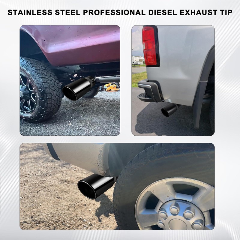 Mupera Adjustable 1.5"-2.5" Exhaust Tip - Professional Black Exhaust Tips,