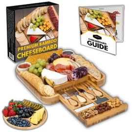 Charcuterie Boards Gift Set Charcuterie Board Set, Charcuterie Accessories With Bamboo Cheese Board Cheese Tray With 4 Knives And Marker And Bowls Birthday Wedding Party Perfect Housewarming Gifts