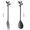 AnSaw 20 Pcs 4.7"Small Leaf Handle Coffee Spoons & Dessert