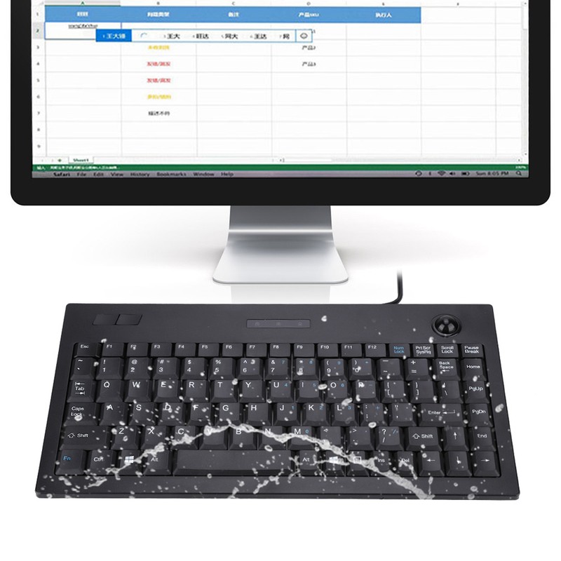 Ultra thin Mini Wired MC 9712 Keyboard USB Industrial Silent