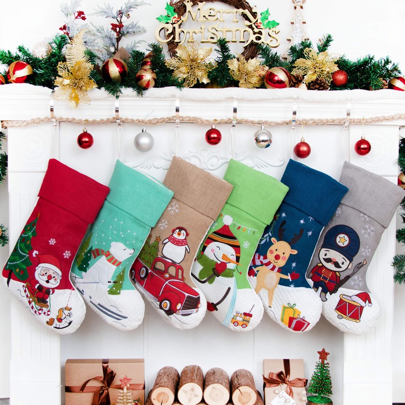 LUBOTS (Set of 4 Metal Christmas Stocking Holder Hooks Fireplace