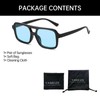 YAMEIZE Retro 70s Double Bridge Pilot Rectangular Sunglasses for Men