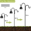 Double Shepherds Hook for Outdoor,78 Inch Bird Feeder Pole with