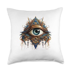 magical pagan mythological egyptian eye horus Pagan Symbol Magical Mythical Egyptian Eye Horus Throw Pillow, 18x18, Multicolor
