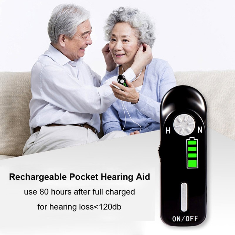 Rechargeable Sound Amplifier Noise Cancellation Clear Volume Adjustment Hearing Aid