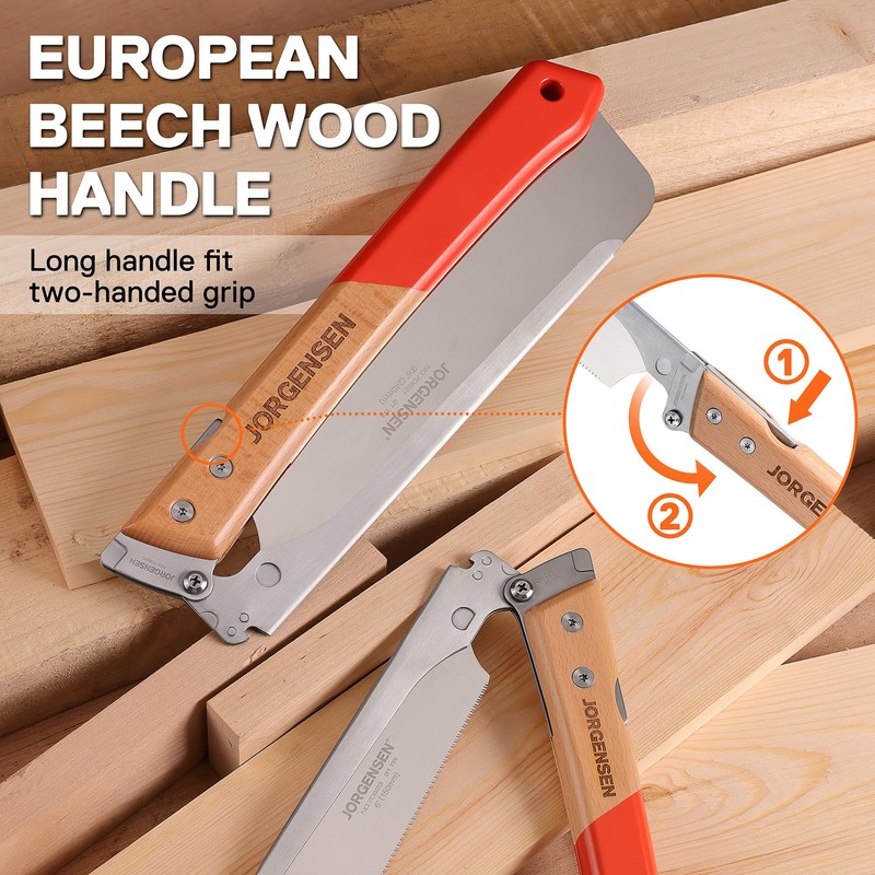 JORGENSEN Japanese Pull Saw, 9.5 Inch Pro Folding Dovetail Saw
