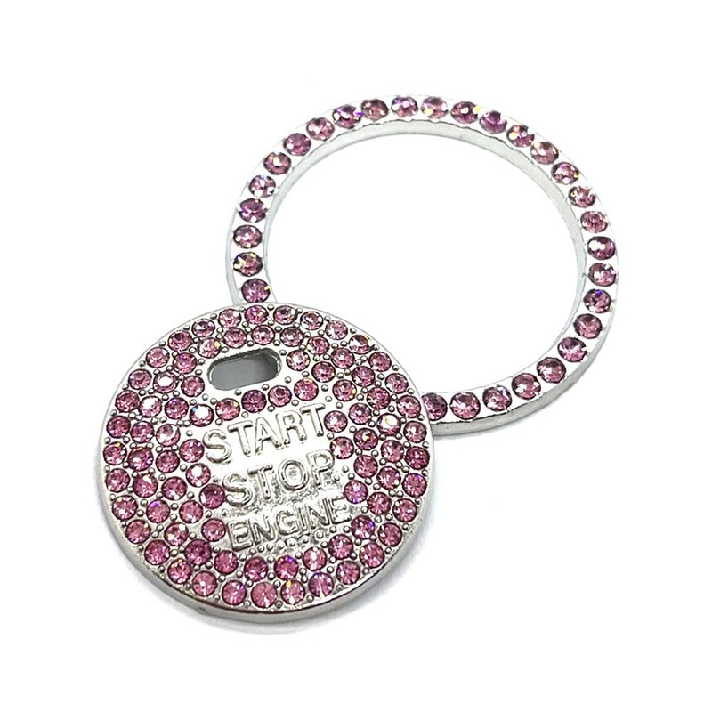 Yandong Car Engine Start Button Ring Universal Rhinestone Button Cover