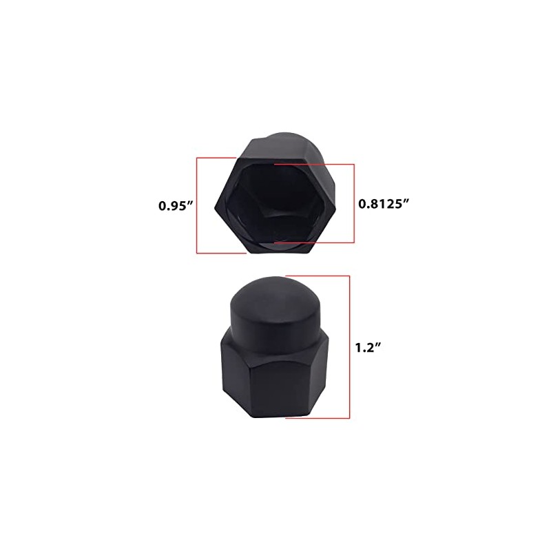 A.A 20 Pack -13/16" Black Nylon Lug Nut Cover Cap