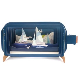 Message in A Bottle Yachts & Gulls Pop Up Birthday Greeting Card by Alljoy Cards MIB120