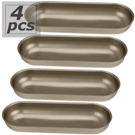 Juego de 4 moldes para perros calientes, molde antiadherente para pan tostado de 7.3 pulgadas de largo para horno y hornear, molde de acero en forma de perrito caliente para hornear para el hogar y la cocina
