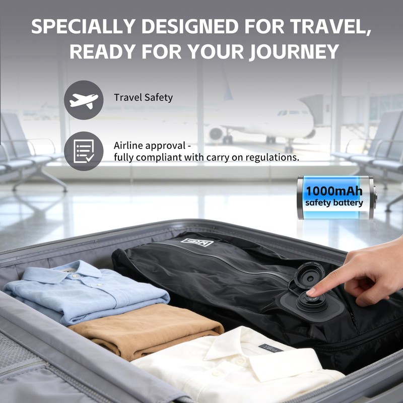 Vacuum Bags for Travel, One-Touch Vacuum Storage Bags, Waterproof Compression