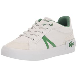 Lacoste Unisex-Child Infant's L004 Sneaker, White/Green Lace, 5