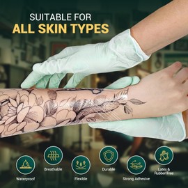 MED PRIDE Breathable Tattoo Protection Film, Waterproof Tattoo Wrap 10.2'' X 2 Yards, Strong Adhesive, Latex-Free Flexible Cover Tape