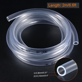 sourcing map PVC Transparent Hose Plastic Vinyl Tubing 8mm ID 10mm OD 2m Flexible for Water Tube, Air Line