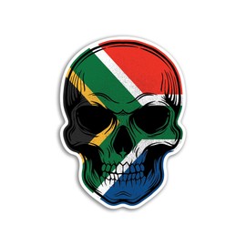2 x 10cm South Africa Skull Stickers - African Flag Travel Holiday Pirate Funny Kids Girls Boys Men Women Scrapbook Sticker #82076