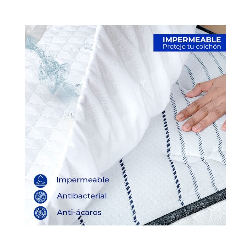 Spring Air Protector de Colchón Individual, Impermeable, Tecnología Skin System,