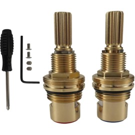 Adaptador de grifo Reemplazo de carrete de agua fría y caliente Cartuchos de disco de vástago de cerámica de latón para lavabos Grifo duradero para baño Grifo de cocina de agua fría y caliente