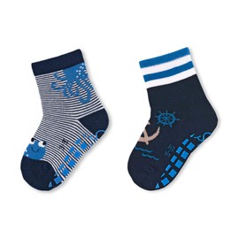 Sterntaler Boys ABS Squid Socks Twin Pack, Blue (Navy)