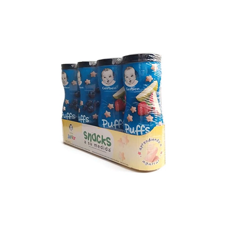 Snack Puffs Gerber - 4 piezas: 2 Mora azúl y