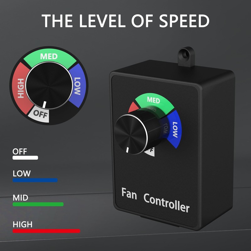 3 Speed Regulator Adjuster Cordless for Inline Duct Exhaust Fan