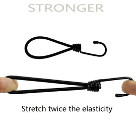 12 Pack Durable 6MM Bungee Cords with Strong Metal Hooks, Heavy Duty 6Inch Outdoor Cord Straps and Fixings - for attaching Canopy Camping Tent Side Curtains.Garage Organizer or Tie Down for Travel