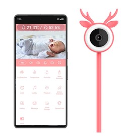Cozyloop™ BabyCam, Smart WiFi Baby Monitor with Camera and Night Vision 4mp HD Video, Temperature Display, Sound & Motion Alerts, 2-Way Talk, Compatible with iOS & Android (Pink)