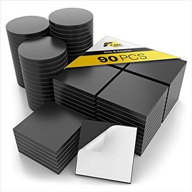 90 Magnetic Squares and Magnetic Dots (0.8" x 0.8") with Adhesive Backing - Peel & Stick Magnetic Squares and Circles - Flexible Sticky Magnets - Sheets is Alternative to Magnetic Stickers and Labels