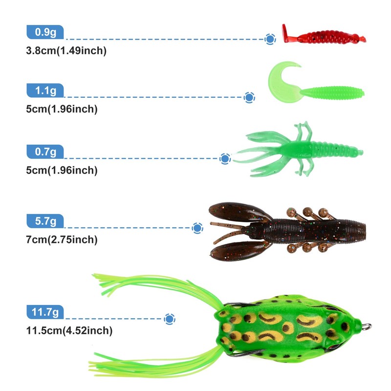 JasCherry Artificial bait with a tackle box, mixed fishing bait,