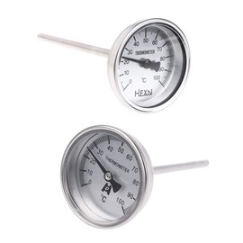 GUMEI Bimetal Thermometer Stainless Steel 1/4PT Thread L = 100 mm 0~50 ~ 300? WSS-303