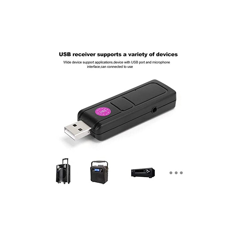 fasient1 V16U Universal Wireless Microphone, 2 in 1 USB VHF