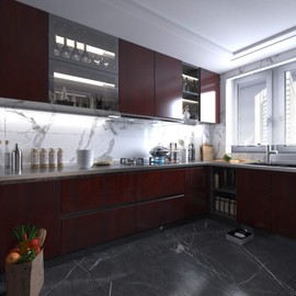 BAYYA Wide Cherry Wood Grain Self-Adhesive Wallpaper Red Brown 24x197inch Matte Thick Waterproof Furniture Stickers Cabinet Countertop Contact Paper DIY Vinyl Wall Paper Faux Wood Stickers Removable