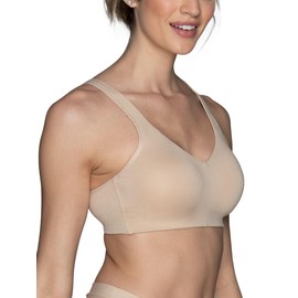 Vanity Fair Women's Wireless Bra, Soft Smoothing Fabrics & Breathable Cups, Simple Sizing Available S-3XL, Convertible Straps-Neutral, 3X-Large