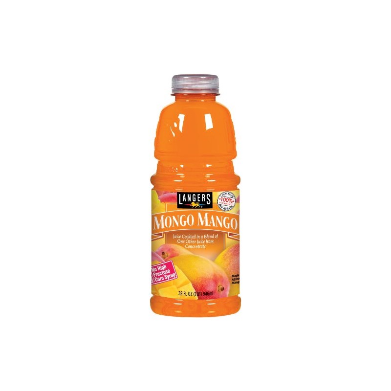 Langers Juice Cocktail, Mongo Mango, 32 Fl Oz (Pack of
