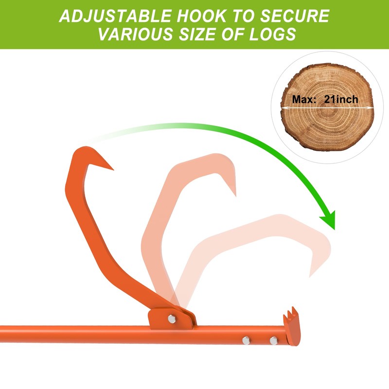 Dolibest 42/49'' Steel Cant Hook Tool, Log Peavey Tool, Cant