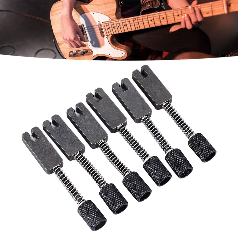 6 Pcs Headless Electric Guitar Bridge Saddle Precise Pitch Adjustment