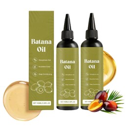 Batana Haaröl, Haaröl für Haarwachstum, Wachstumsöl für trockenes und geschädigtes Haar, leichte, nicht fettende Pflege für Kopfhaut, kräftigeres Haar für Männer und Frauen (2pcs)