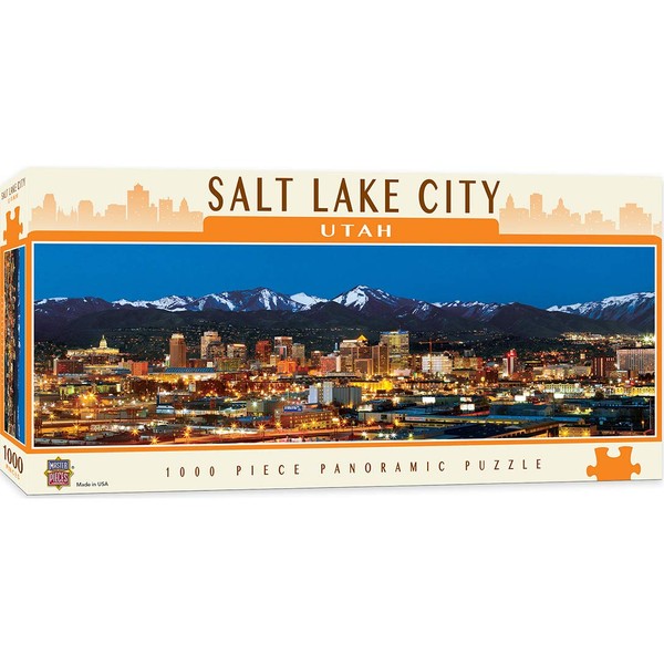 MasterPieces Cityscapes Panoramic Jigsaw Puzzle, Downtown Salt Lake City, Utah, Photographs by James Blakeway, 1000 Pieces