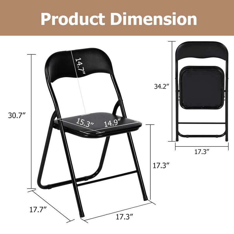FurnitureR Folding Table Set for 2 Person, 3-Piece Foldable Square
