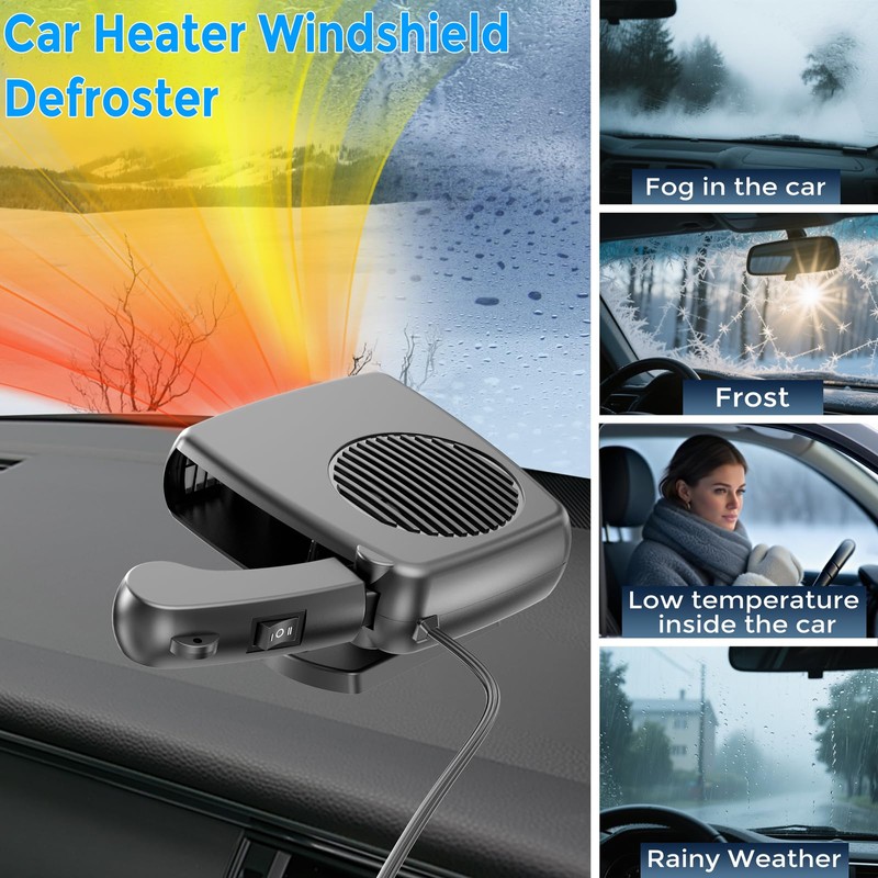 200W Portable Car Heater, 12 Volt Heaters for Cars, Auto