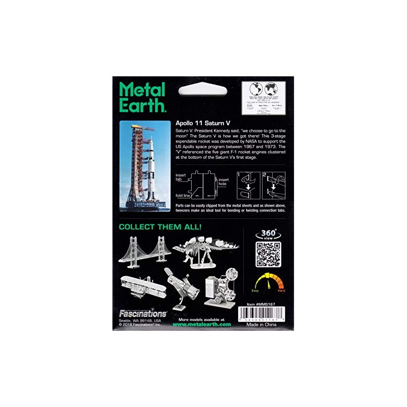 Fascinations Metal Earth Apollo Saturn V with Gantry 3D Metal