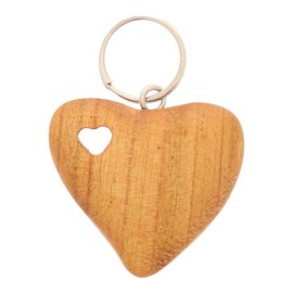 10 x Hofmeister® Key Ring "Heart in the Heart" Made of Oiled Cherry Wood, Great as a Gift, High-Quality Natural Product, 6 cm, Heart | 6 cm