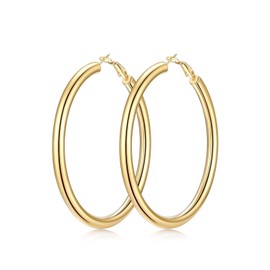 FaithHeart Big Gold Hoop Earrings for Women, Dainty Hypoallergenic Stainless Steel Large 70mm Hoop Earrings Birthday Jewelry Gifts