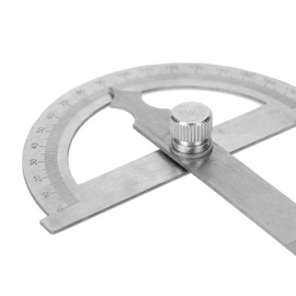 0-180 Degree Protractor Stainless Steel Rotary Protractor 0-15 cm Angle Finder Ruler (80 x 120 mm)