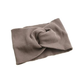 VINGTAINE HB-99-MOC- Rib Turban Hair Band, Wide, Cross Hair Band, Casual, Simple, Volume, Hair Accessory, Mocha