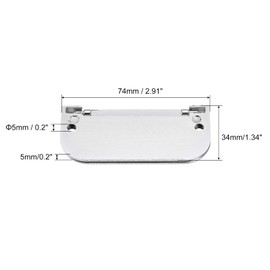 uxcell Finger Flush Pull Handle 74x34x5mm Rectangle for Drawer Door Bright Silver 4pcs