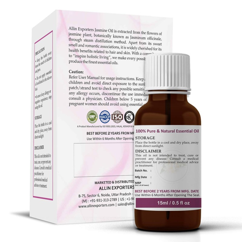 Allin Exporters Jasmine Oil - 100% Pure, Natural & Undiluted