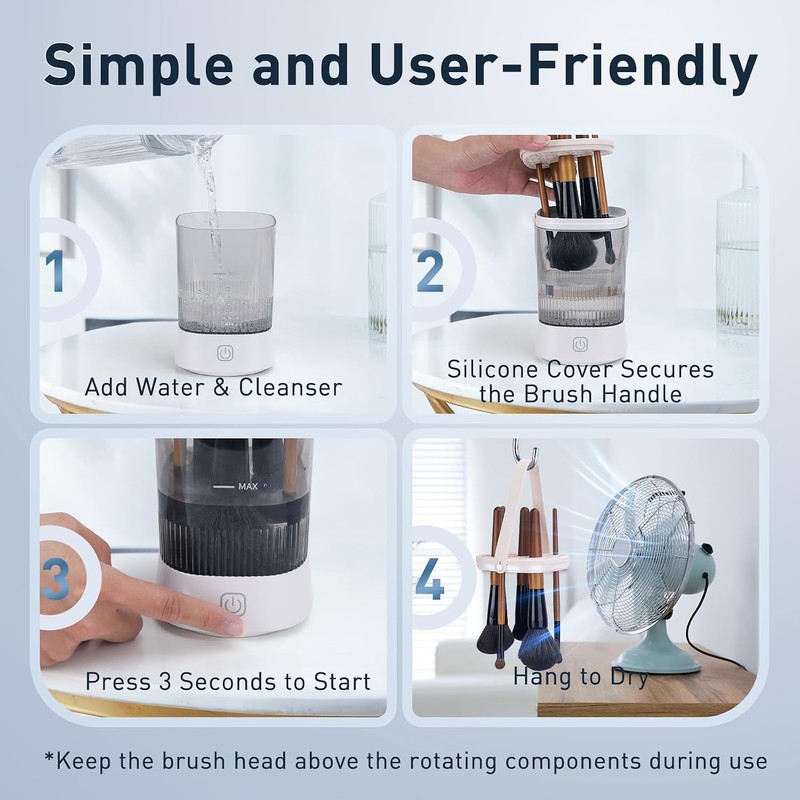 Electric Makeup Brush Cleaner - 12000 RPM Makeup Brush Cleaning