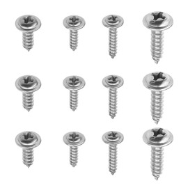 200PCS Self-Tapping Screws,304 Stainless Steel Round Head Tapping Screws,Full Threaded Cross Slot Pan Head Screw Fasteners M2x8 M2x10 M2.6x8 M3x12 50PCS Each Size (200 Pieces)