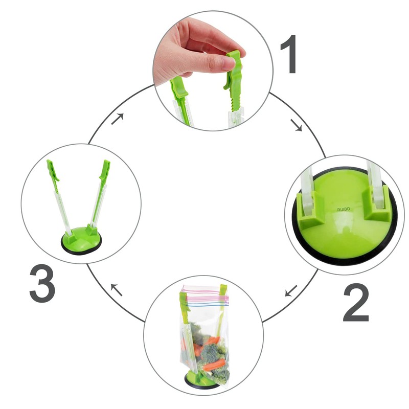 Ziplock Bag Holder Stand Adjustable For Plastic Freezer Bags/Hands Free