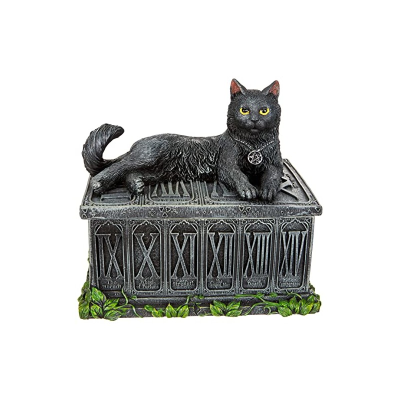 Nemesis Now B2808G6 Fortune's Watcher Tarot Box 17cm Black, Resin